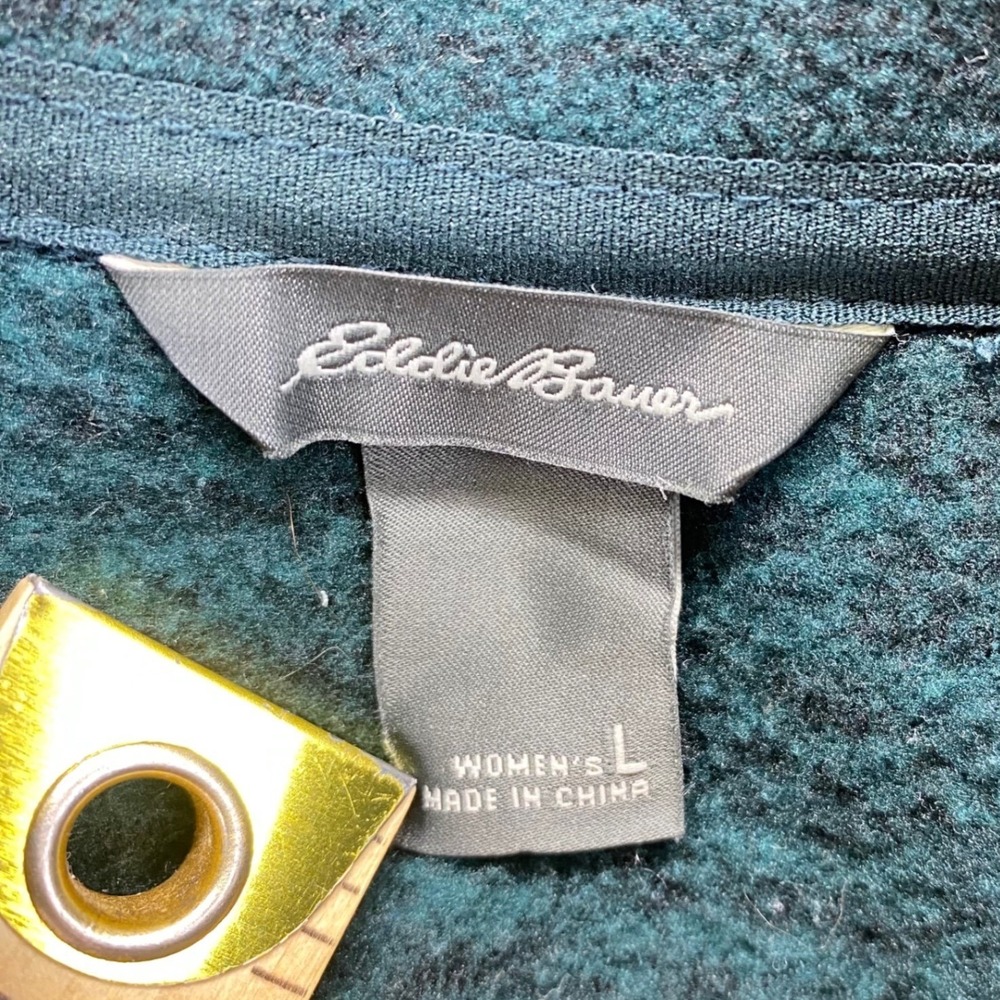 Eddie Bauer Women Evergreen Quarter Zip Pullover Fleece Sweatshirt Jacket Cozy - Picture 9 of 12